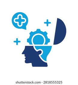 Positive Mindset Icon Glyph Color Vector Illustration