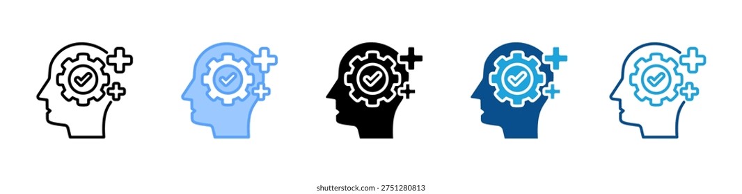 Positive Mindset icon multiple style and collection