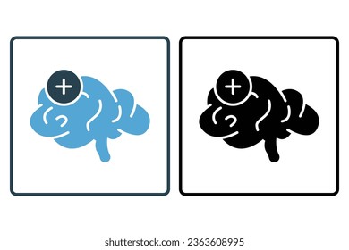 Positive mindset icon. Icon related to positive thinking, critical thinking. suitable for web site design, app, UI, user interfaces, printable etc. Solid icon style. Simple vector design editable