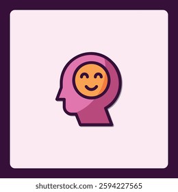 Positive Mindset Icon Representing Mental Wellbeing and Cheerful Emotion