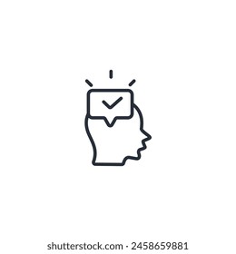 positive mindset icon. vector.Editable stroke.linear style sign for use web design,logo.Symbol illustration.