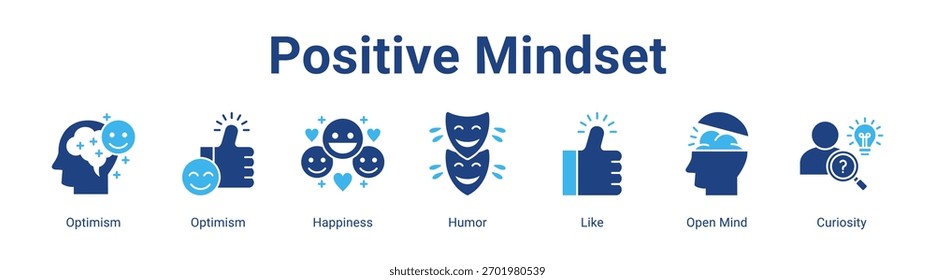 Positive Mindset web banner icon element for design in a collection