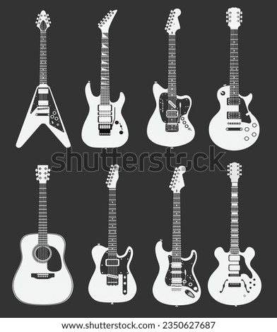 Positive Mode Image of Various Guitar Models