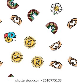 positive mood happy smile vector seamless pattern thin line illustration