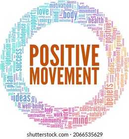 Positive Movement vector illustration word cloud isolated on white background.