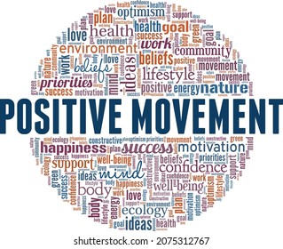 Positive Movement vector illustration word cloud isolated on white background.