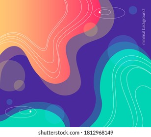 positive multicolored vector background with thin wavy lines and shapeless shapes