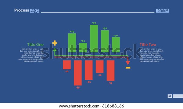 Positive Negative Bar Charts Slide Template Stock Vector (Royalty Free