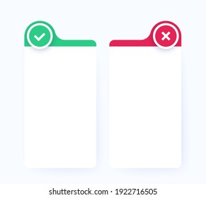 positive and negative comparison, pros and cons list, vector design