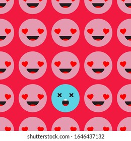Sentimientos positivos y negativos.Fondo impecable. Tristes y felices iconos de la sangre. Ilustración vectorial para diseño web o impresión.