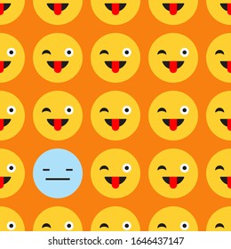 Positive and Negative emotions. Seamless background. Sad and Happy Mood Icons. Vector illustration for web design or print.