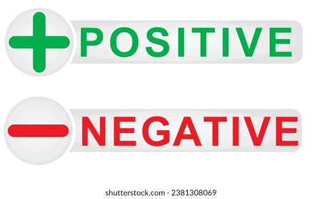 Positive and negative icon. vector