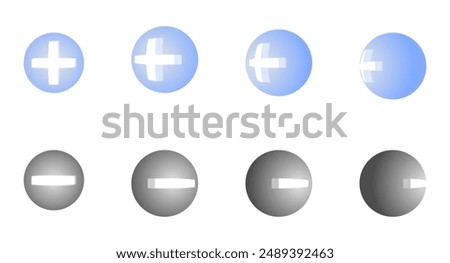 positive and negative ion set vector illustration isolated on white background.