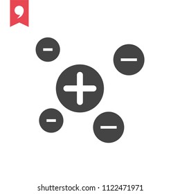 Positive And Negative Ion Vector Icon