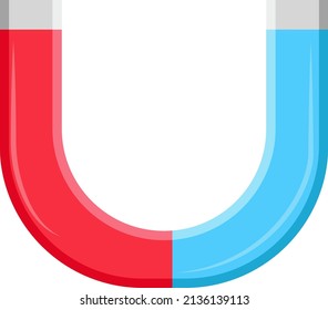 Positive And Negative Magnet, Illustration, Vector On A White Background.