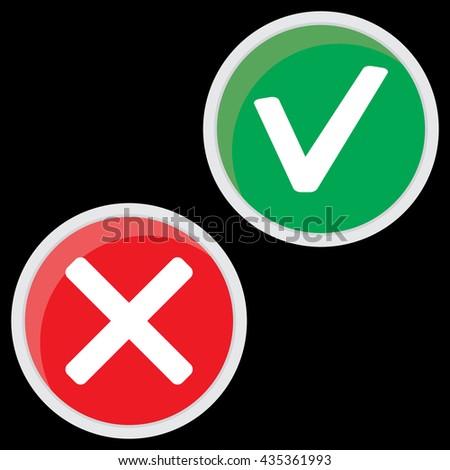 Positive Negative Mark Color Symbol Choice Stock Vector (Royalty Free ...