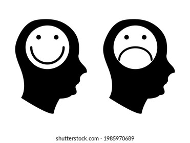 Positive and negative person face.