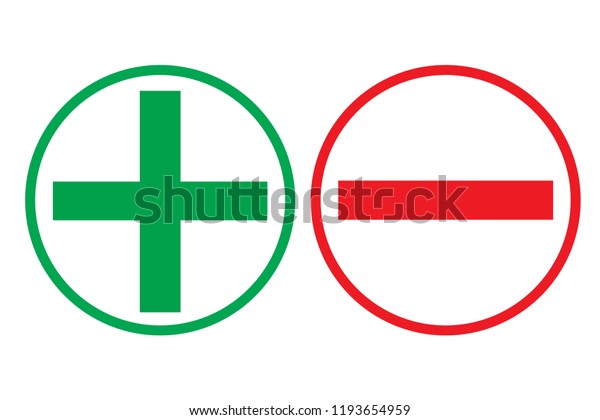 Positive Negative Plus Minus Assessment Red Stock Vector (Royalty Free ...