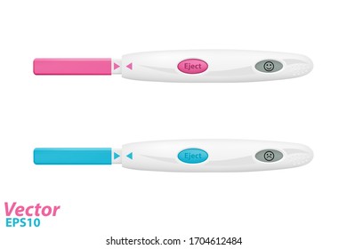 Positive and negative pregnancy test in vector.Pregnancy test.
