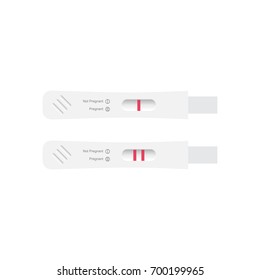 Positive and negative pregnancy tests. Vector Illustration.