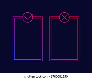 Positive And Negative, Pros And Cons List, Line Vector Design