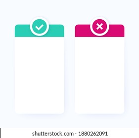 Positive And Negative, Pros And Cons List, Vector Design