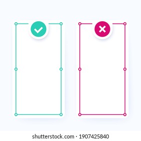 positive and negative, pros and cons lists, vector design