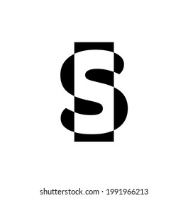 monograma S negativo positivo. Icono de letras S. color alternativo S.