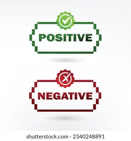 botón de signo positivo y negativo con icono de marca de verificación
