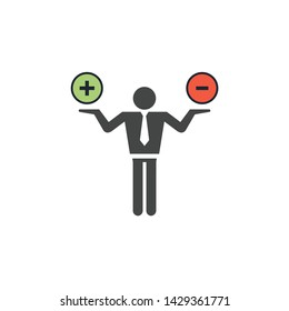 Positive and Negative, True or False Images or Plus and Minus