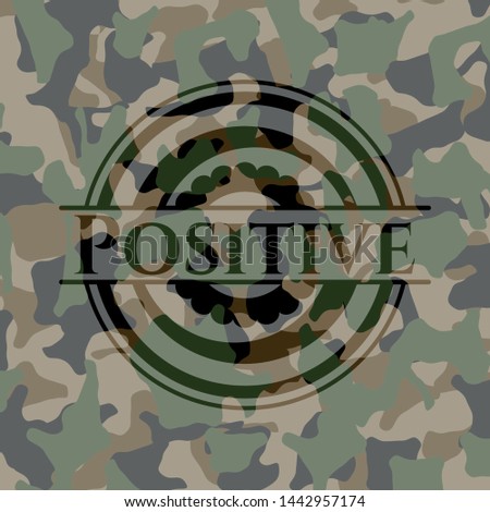 Positive on camouflage pattern. Vector Illustration. Detailed.