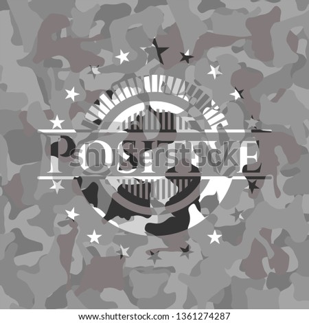 Positive on grey camo pattern