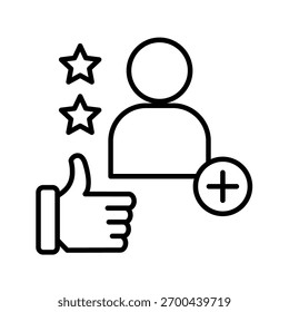 Ilustración vectorial de icono de contorno positivo