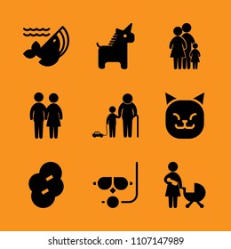 positive people, dream, recreation and dry icon set. Vector illustration for web and design.