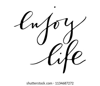 Positive Phrase Enjoy Life Handwritten Text Stock Vector (Royalty Free ...