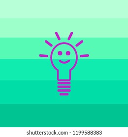 Positive phrase Smile with cute light bulb. Typographic design.