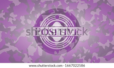Positive pink on camo texture. Vector Illustration. Detailed.