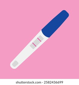 Positive Pregnancy test flat icon. Positive two pink lines pregnancy test result kit vector isolated on a pink background. Pregnant, childbirth concept. Child birth motherhood planning. Future mother.