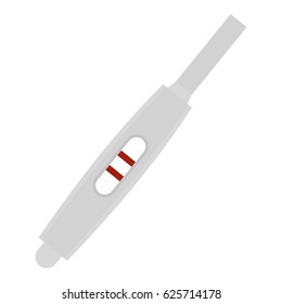 Positive pregnancy test icon flat isolated on white background vector illustration