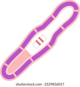 Ilustração vetorial de pacote de teste de gravidez positiva com linha roxa em negrito. Adequado para educação de fertilidade feminina.	