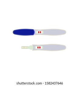 Positive pregnancy test. Vector illustration. Isolated.