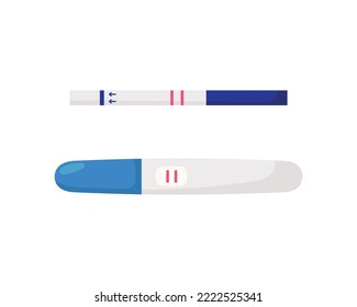 Positive pregnancy tests isolated on white background. Vector illustration