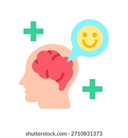 Positive psychologische Icon flache Vektorgrafik