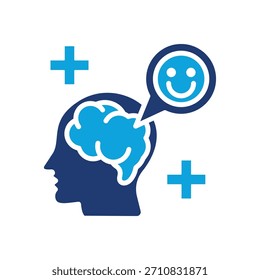 Positive psychologische Icon gemischte Vektorgrafik