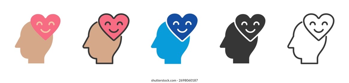 Conjunto de iconos psicológicos positivos Multi Style Varias colecciones