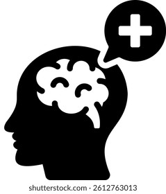 Positive Psychology Icon Glyph Vector Illustration