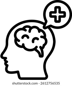 Positive Psychology Icon Outline Vector Illustration