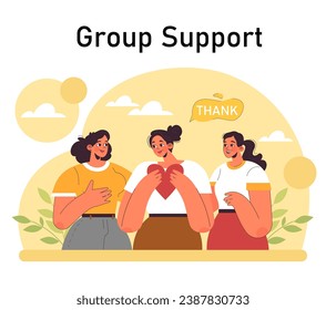 Positive psychology. Positive thinking and attitude. Optimistic mindset, self acceptance and well-being. Young woman working on her mental health. Flat vector illustration
