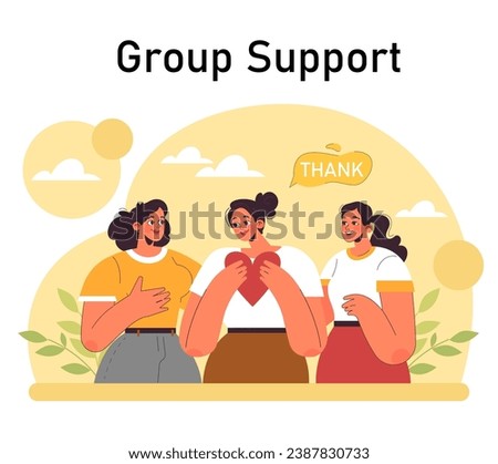 Positive psychology. Positive thinking and attitude. Optimistic mindset, self acceptance and well-being. Young woman working on her mental health. Flat vector illustration