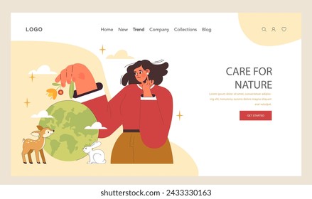 Positive psychology web banner or landing page. Positive thinking and attitude. Optimistic mindset, self acceptance and well-being. Young woman working on her mental health. Flat vector illustration